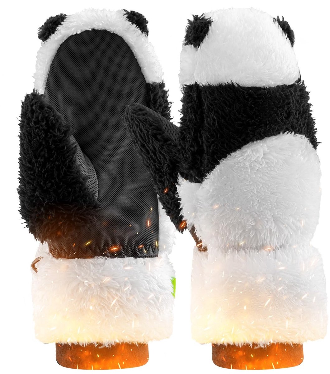 Omgoods - Warme Fleece Skihandschoenen met Panda Ontwerp voor Kinderen