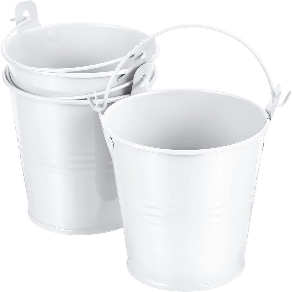 Omgoods - Set van 3 Kleine Metalen Emmers - Kleurrijke Tuindecoratie