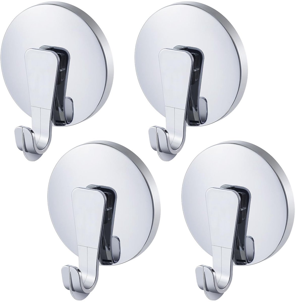 Omgoods - Zuignap Haken Douche & Keuken - Set van 4 - Boorvrij Chroom