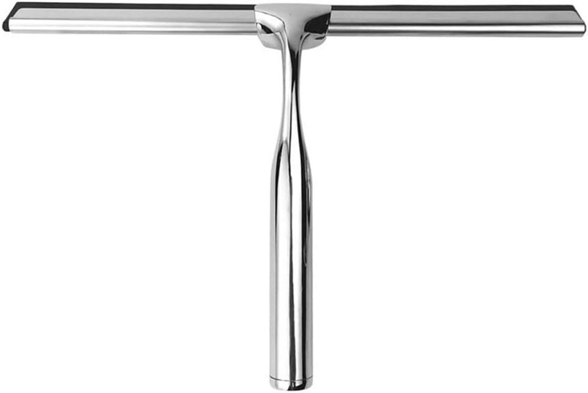 Glaswisser RVS - Raamwisser douchedeur - Glas Reinigen - Ergonomische Grip - 18 x 27 cm - Zilver