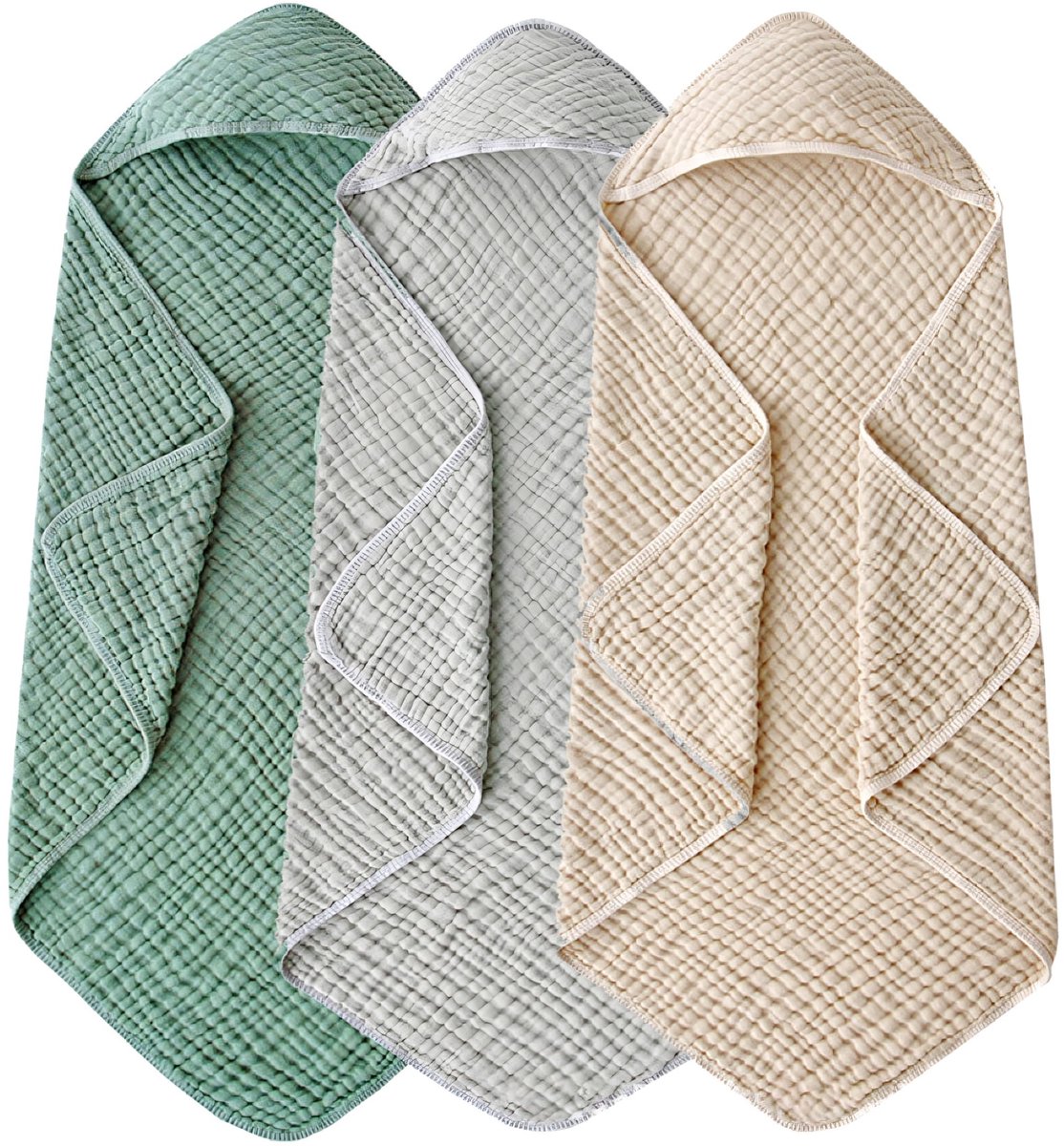 Omgoods- Babyhanddoek met capuchon - 3 stuks - Zacht koraalfrotté - Badhanddoek - Dierenontwerpen - Perfect voor pasgeborenen