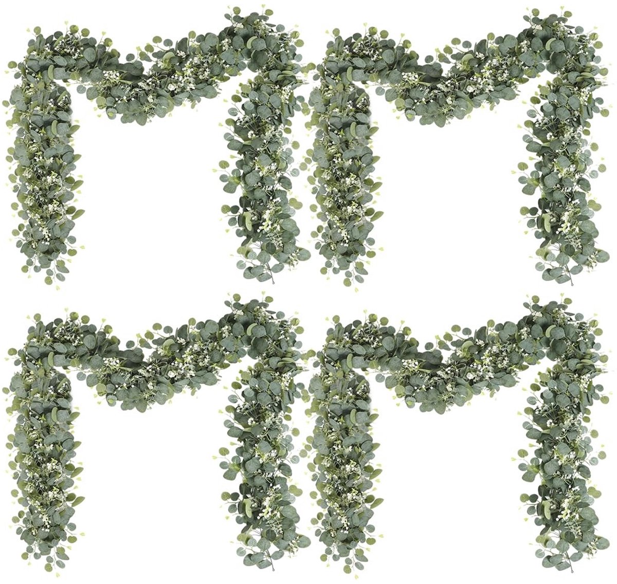 Omgoods - Set van 4 Eucalyptus Garlands 180 cm voor Decoratieve Toepassingen