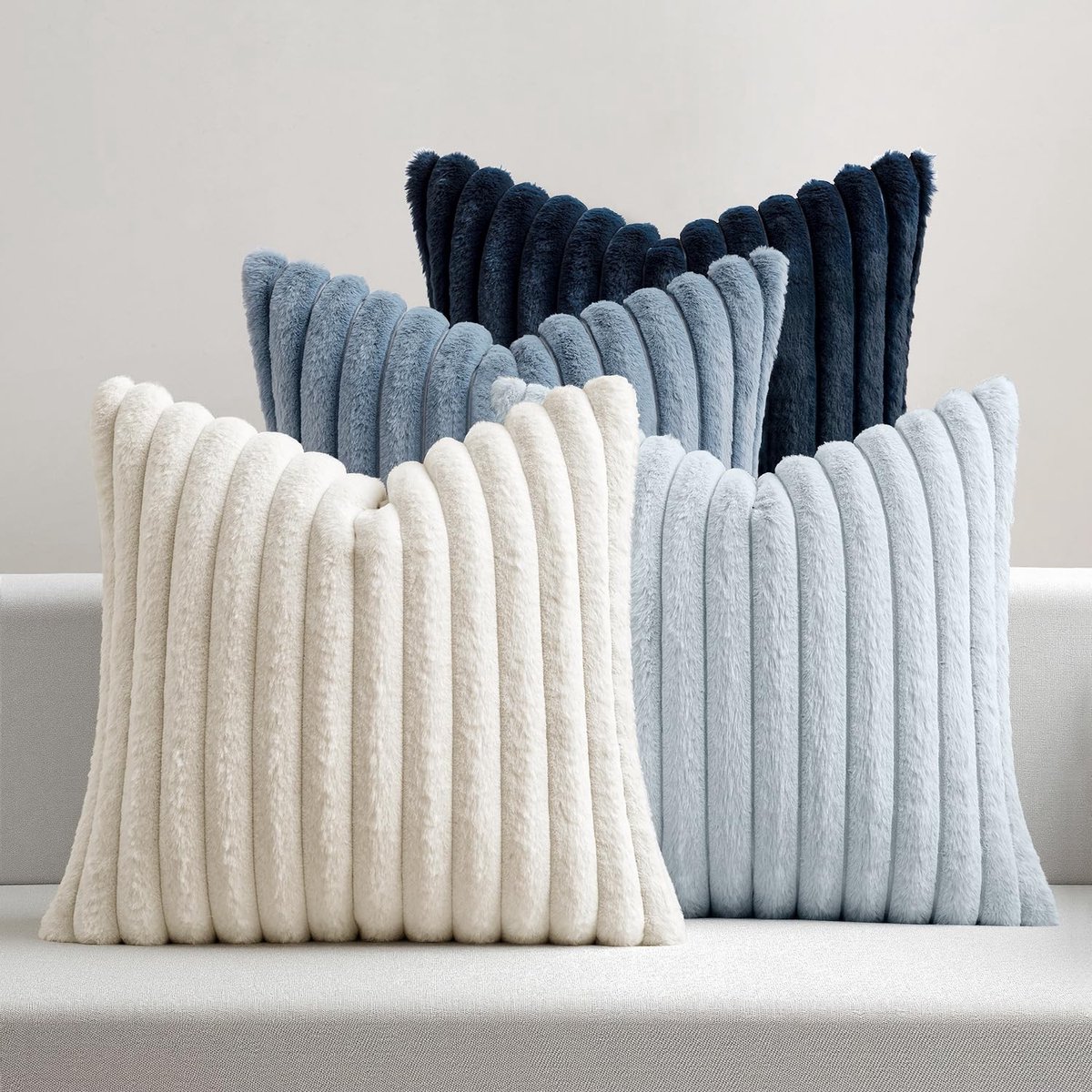 Omgoods - Set van 4 Fluffy Kussenhoezen, 50 x 50 cm