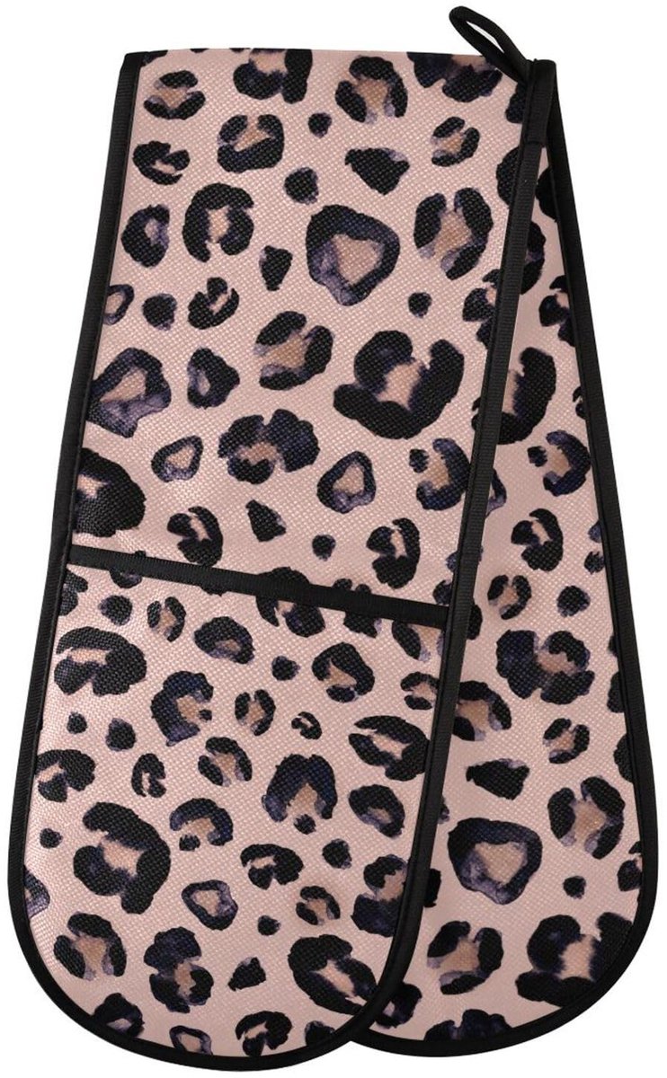 Omgoods - Dubbele Ovenwanten met Leopardenprint - Warmtebestendig en Padded