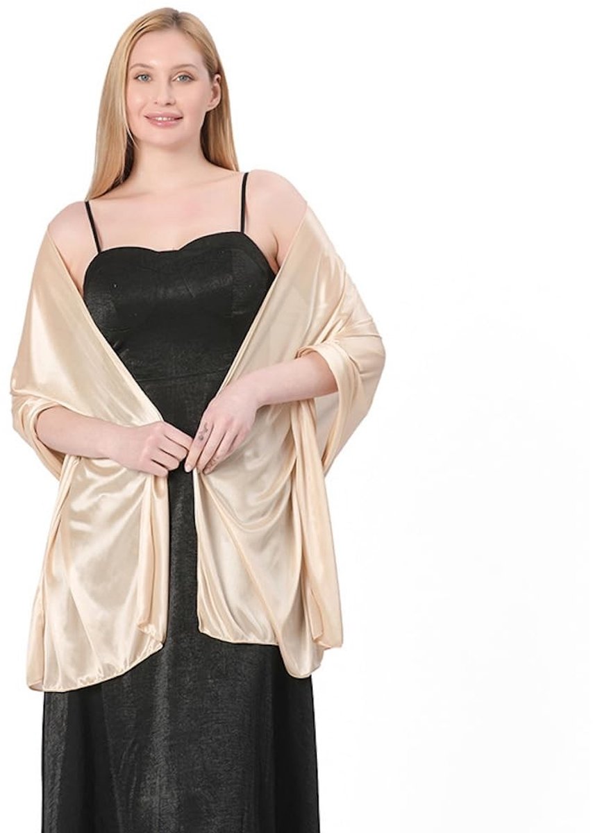 Omgoods - Vrouwen Sjaal van Satijn, Lange Scarf voor Bruidsmeisjes en Feestjes