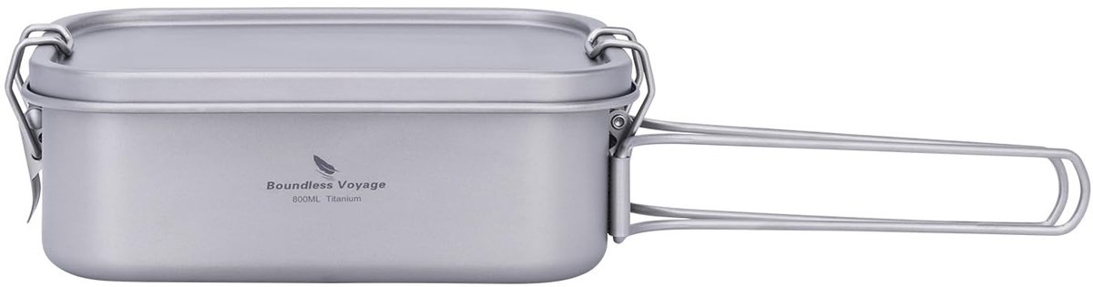 Omgoods - 800 ml Titanium Lunchbox met Deksels voor Voedselveilig Transport