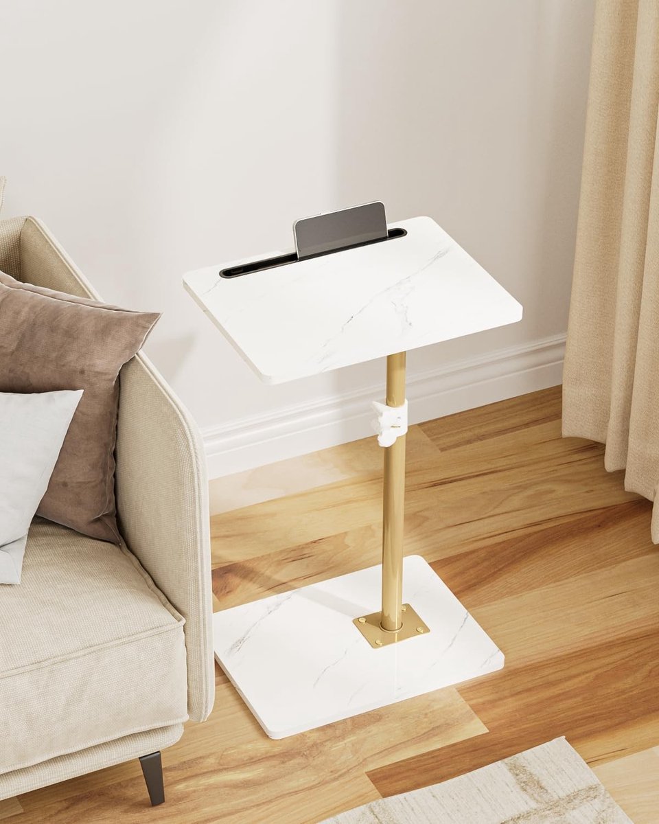 Omgoods - C-vormige Side Table met Verstelbare Hoogte en Rotatie