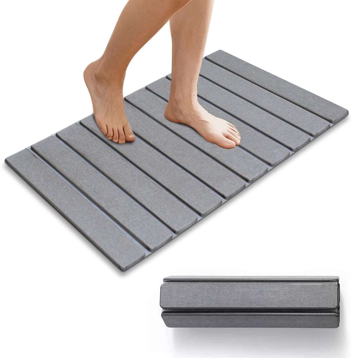 Omgoods - Non-Slip Absorbent Stone Bath Mat - Sneldrogend en Vlekbestendig