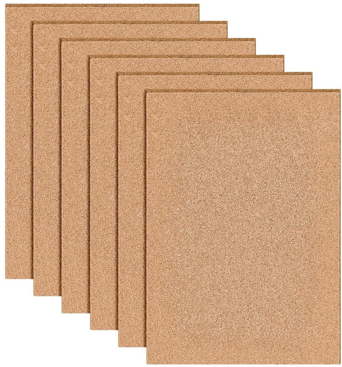 Omgoods- Kurkplaten 6 stuks 21 x 30 cm - Zelfklevende Isolatiekurk - Wanddecoratie - Antidrapant - Knutselbenodigdheden - Hoge kwaliteit - Kurk