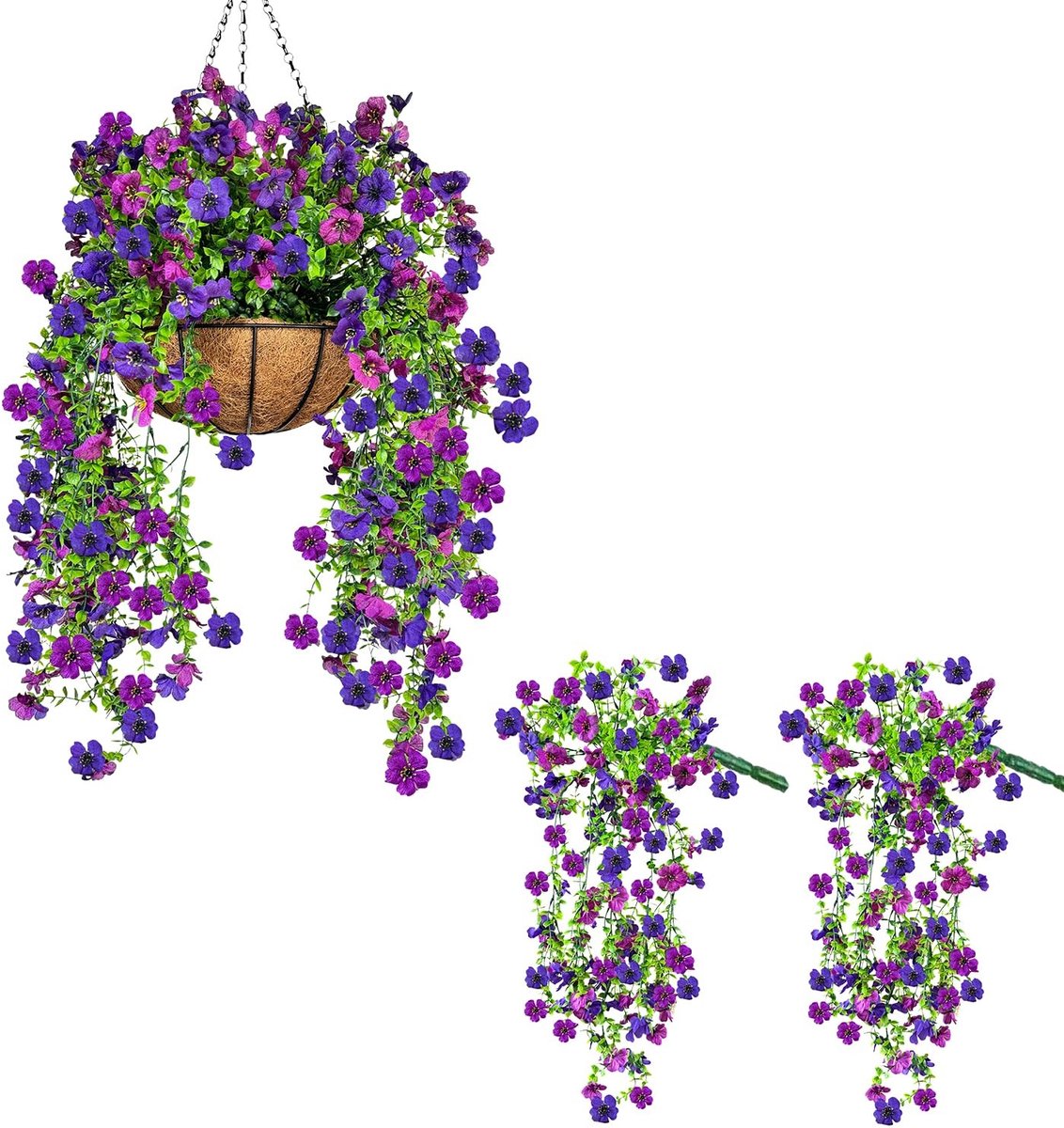 Omgoods - Kunstmatige Wisteria Hangplanten met UV-bestendige Bloemen voor Wanddecoratie