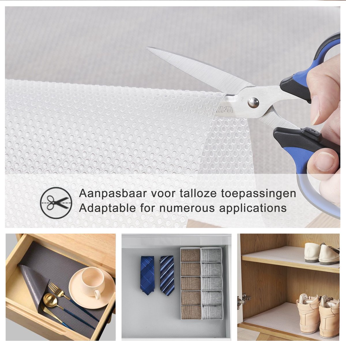 Omgoods- Lademat Antislip - Wasbare Keukenmat - Op Maat Knipbaar 50x500 cm - Waterdicht - Voedselveilig - Hoogwaardig EVA-materiaal - Ladebekleding