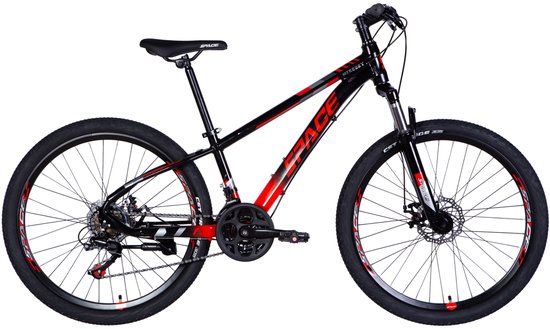 Mercury - Mountainbike - 26 inch - 21 versnellingen - Aluminium frame - Schijfremmen - Voorvork met vering - Zwart/Rood van Mercury — afbeelding 2
