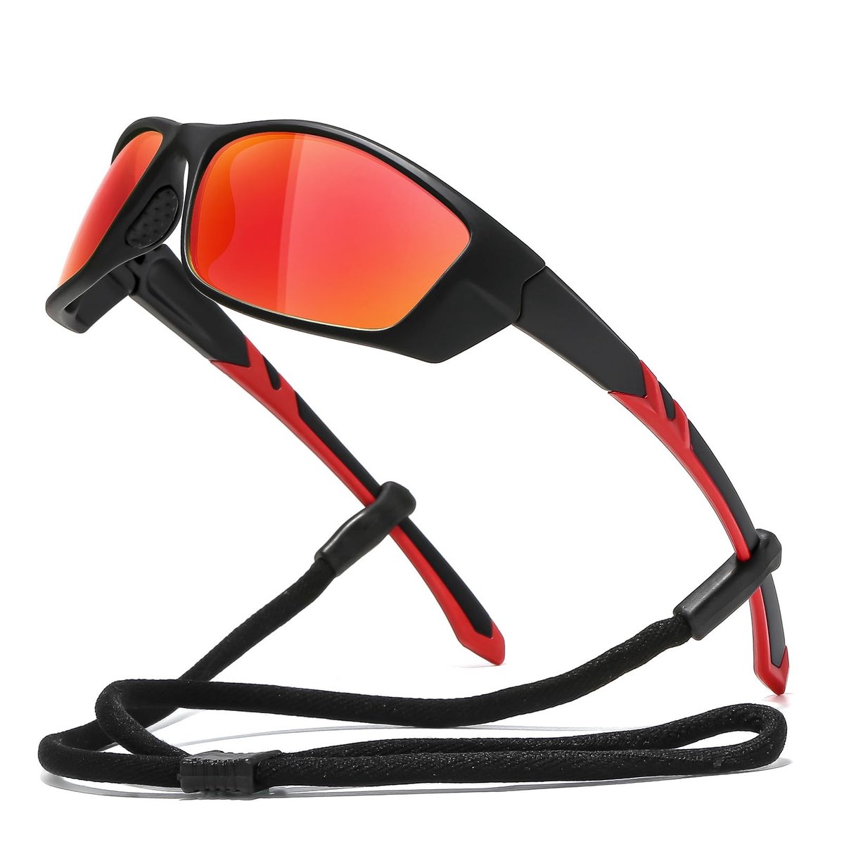 Omgoods - Gepolariseerde Sport Zonnebril voor Mannen en Vrouwen met UV400 Bescherming in Zwart en Rood