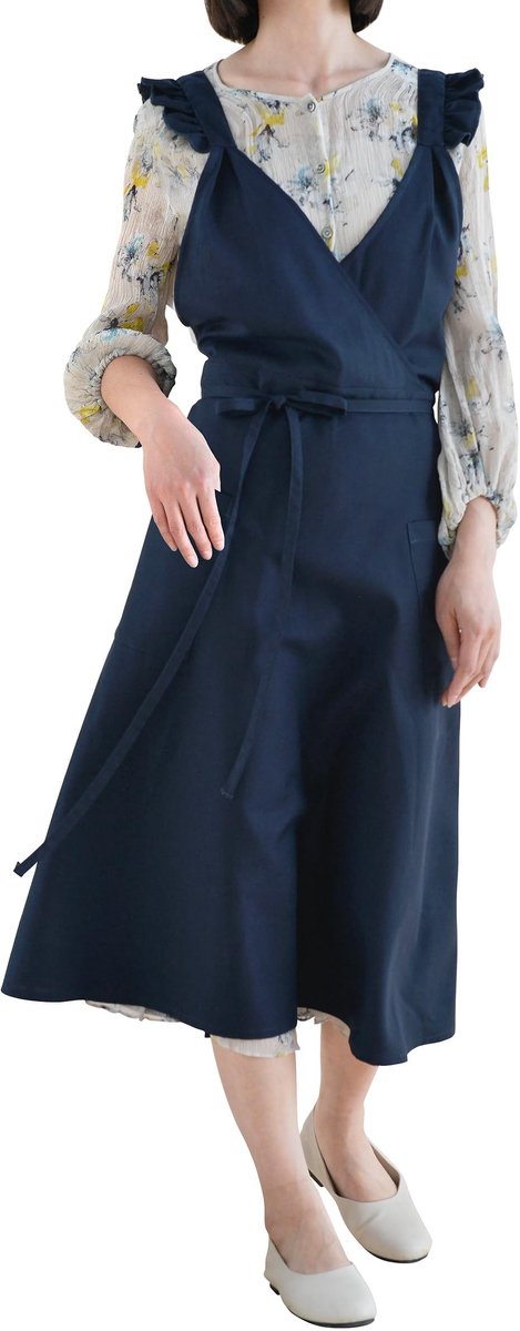 Omgoods - Vintage Schort voor Vrouwen en Meisjes - Cross Back Pinafore met Twee Zakjes