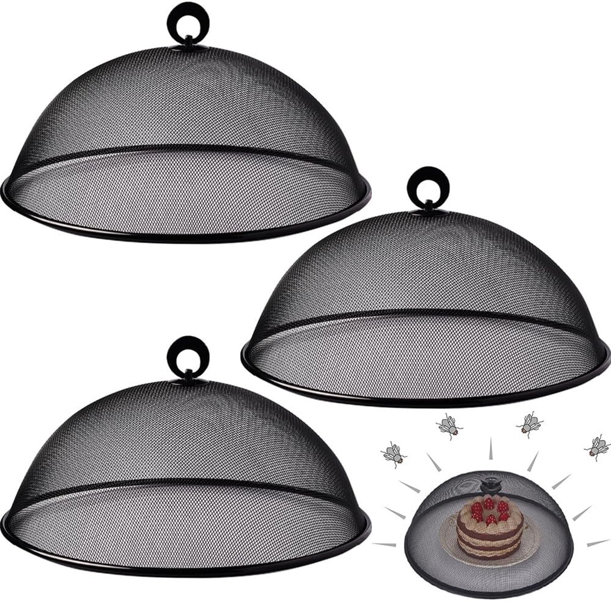 Omgoods - Set van 3 Voedselbedekkingen van Duurzaam RVS