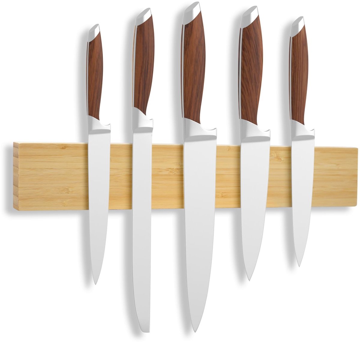 Omgoods - Bamboe Magnetische Messenhouder 45 cm voor Keuken en Gereedschap