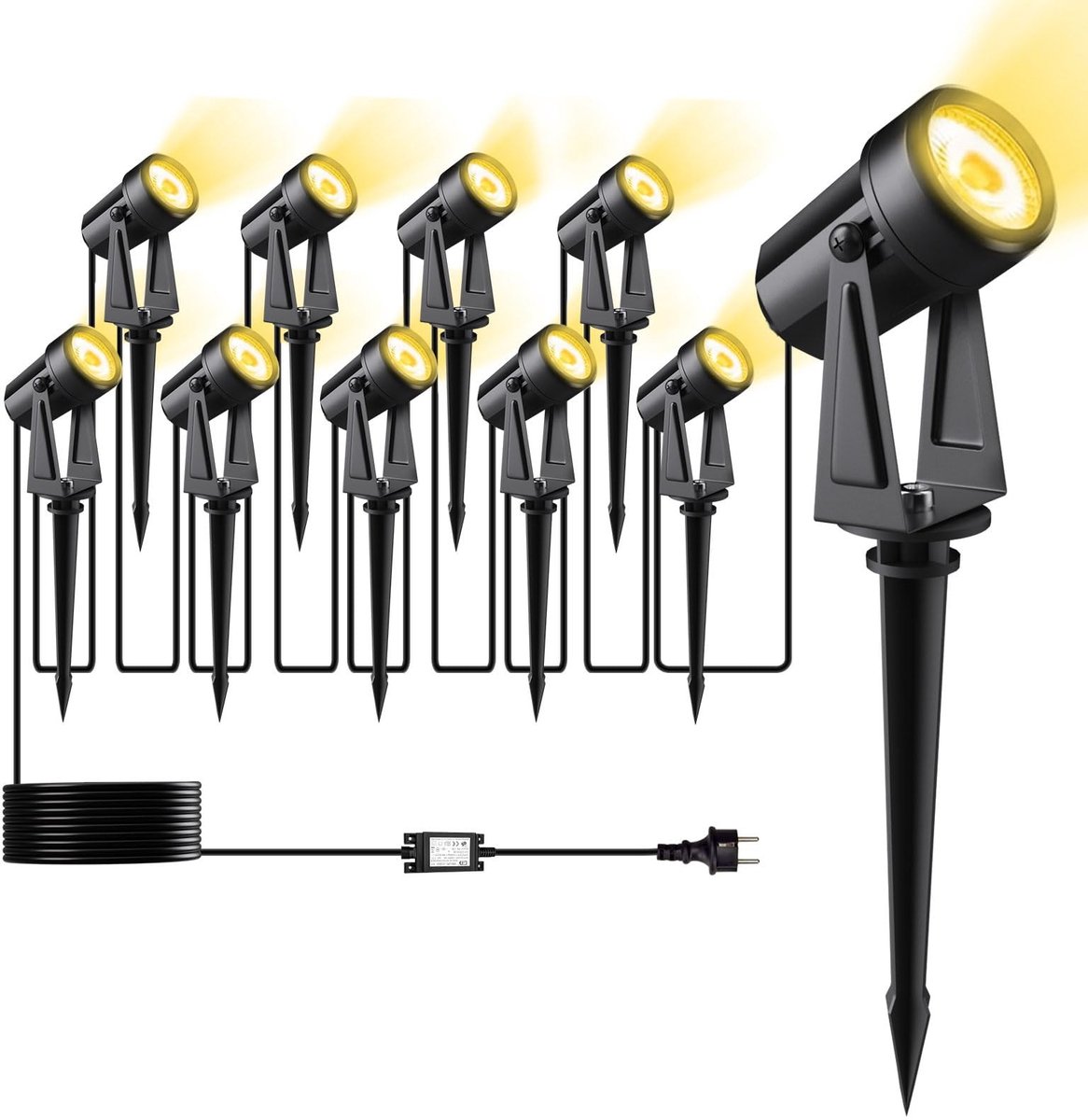 Omgoods - LED Tuinlampen 32M met 10 Stuks Warm Wit