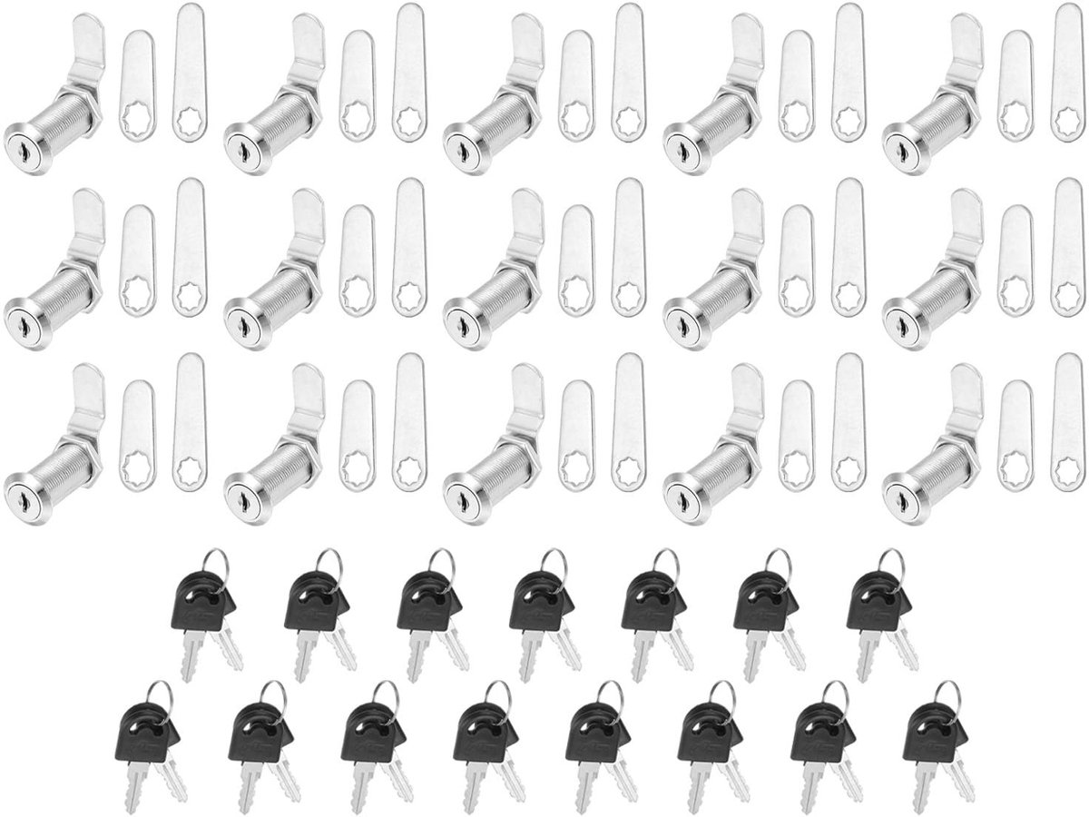 Omgoods - 15-pack Sleutelsloten voor Kasten met Sleutel