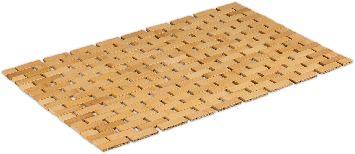 Omgoods - Bamboe Badmat 60 x 40 cm, Antislip en Rolbaar, Natuurlijke Look