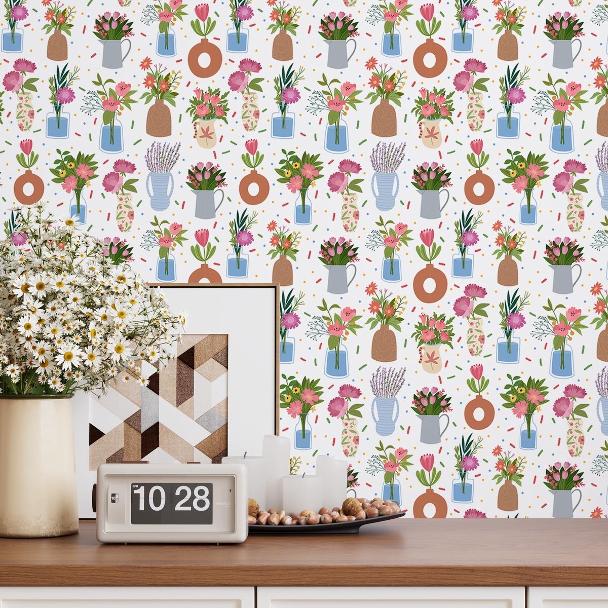 Omgoods - Zelfklevend Bloemenbehang voor Moderne Interieurs