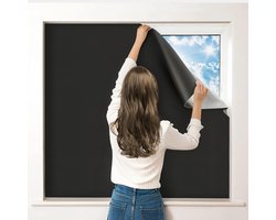 Omgoods- Verduisteringsgordijnen 200×145 cm - Verduisterend Rolgordijn - Tijdelijke Gordijnen - Draagbaar - Klittenband - Ronde Plakstrips