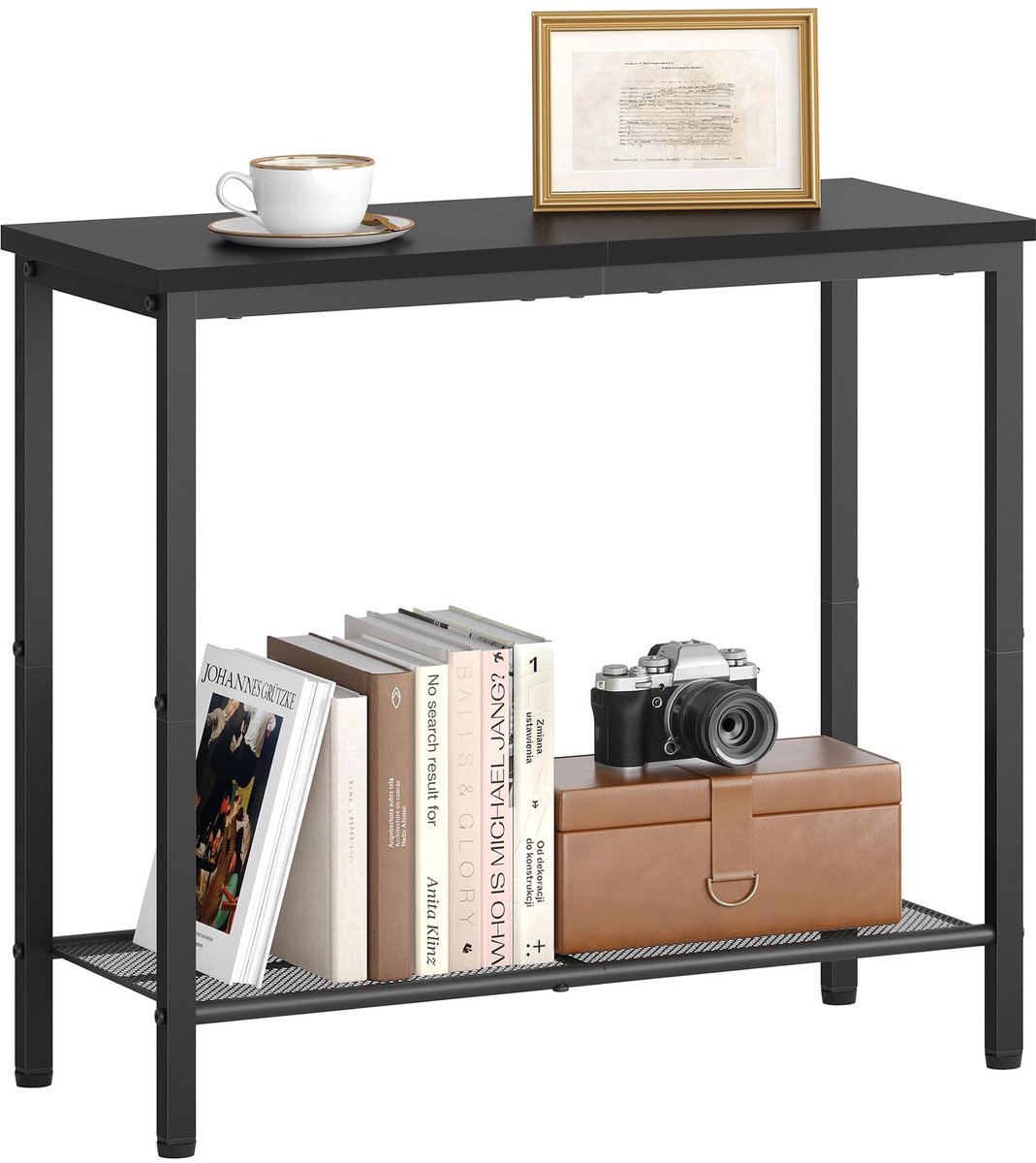 Omgoods - Slanke Side Table met Twee Niveaus en Opbergruimte