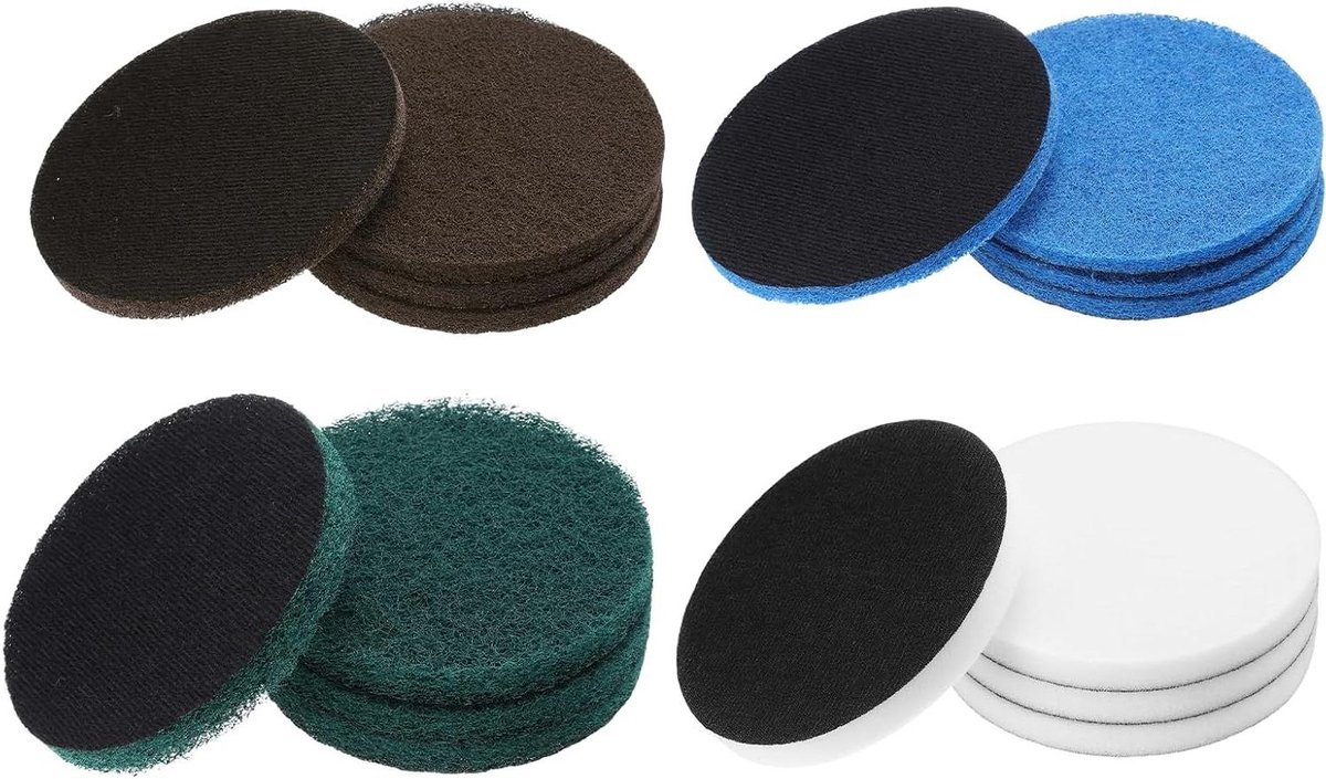 Nylon Schijven - Reinigingsschijven Poetsblokken - Oppervlakken Reinigen - Waterdicht en Vetvrij - 5 inch 16 stuks