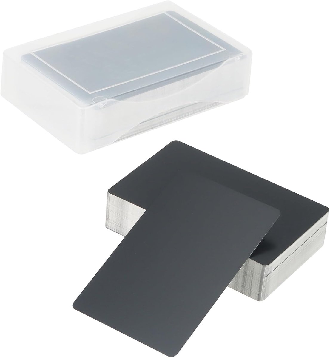 100x Zwarte Blanco Aluminium Visitekaartjes - Metalen Kaarten Zonder Opdruk - 86x54mm