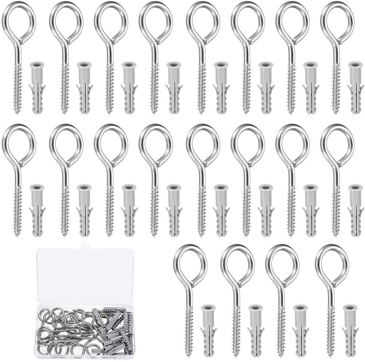 21Pcs M5 Stainless Steel Eye Screws with Wood Thread, Ring Bolts for Hanging Hammocks, Hammocks, Hanging Chair, Flower - ShopVlot
