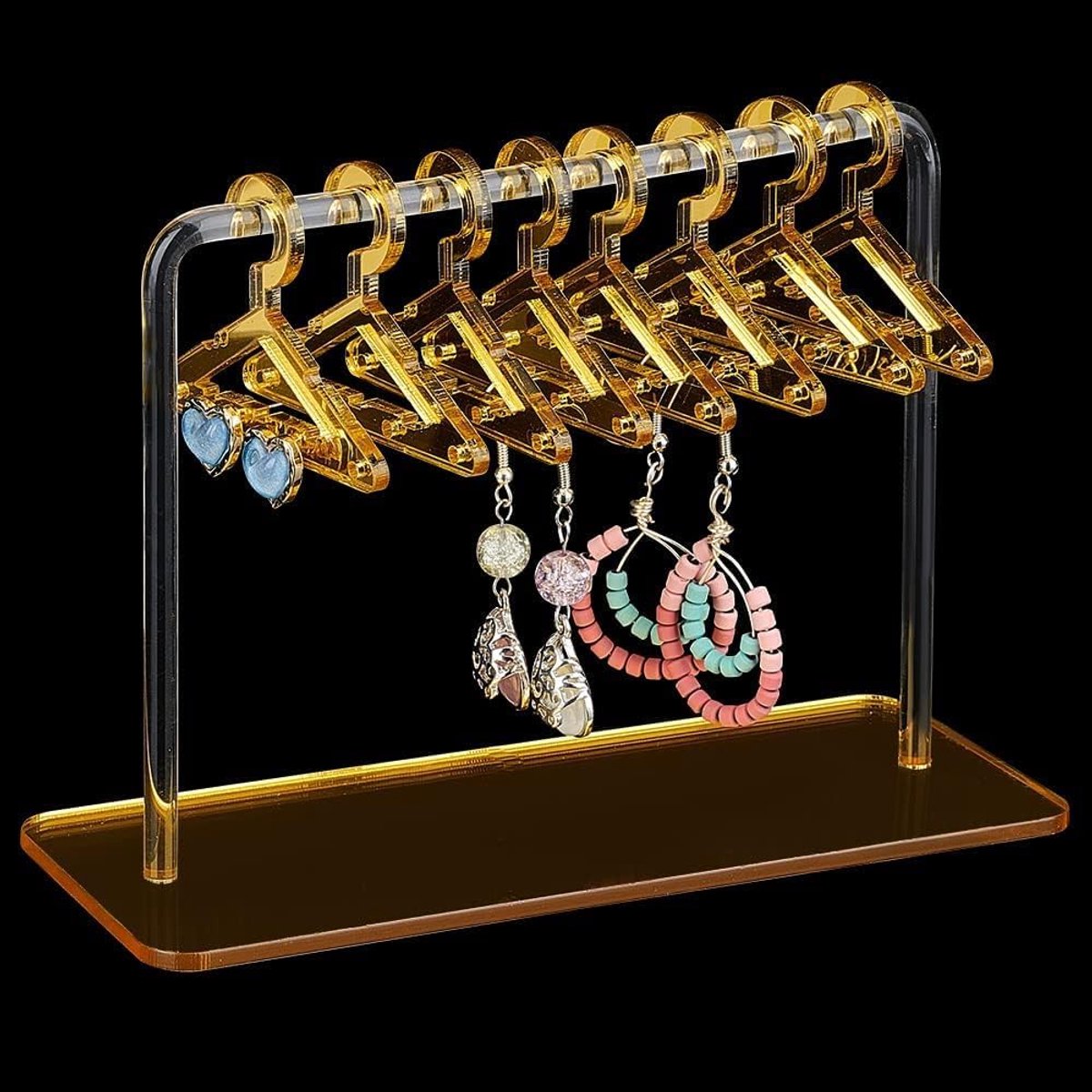 Oorbellenhouder met 8 haken - Acryl - Eenvoudig te monteren - Perfect voor dames en meisjes - ShopVlot