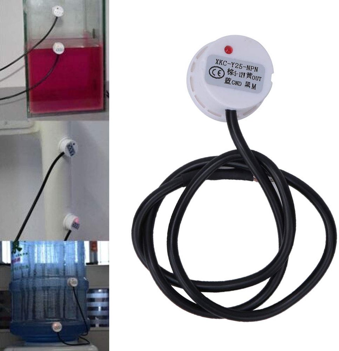 SnelShoppen - Contactloze Vloeistofniveau Sensor, Waterniveau Schakelaar voor Watertank, 5-12V PNP Output, Corrosiebestendig, Voor Buitenmuur Niet-Met
