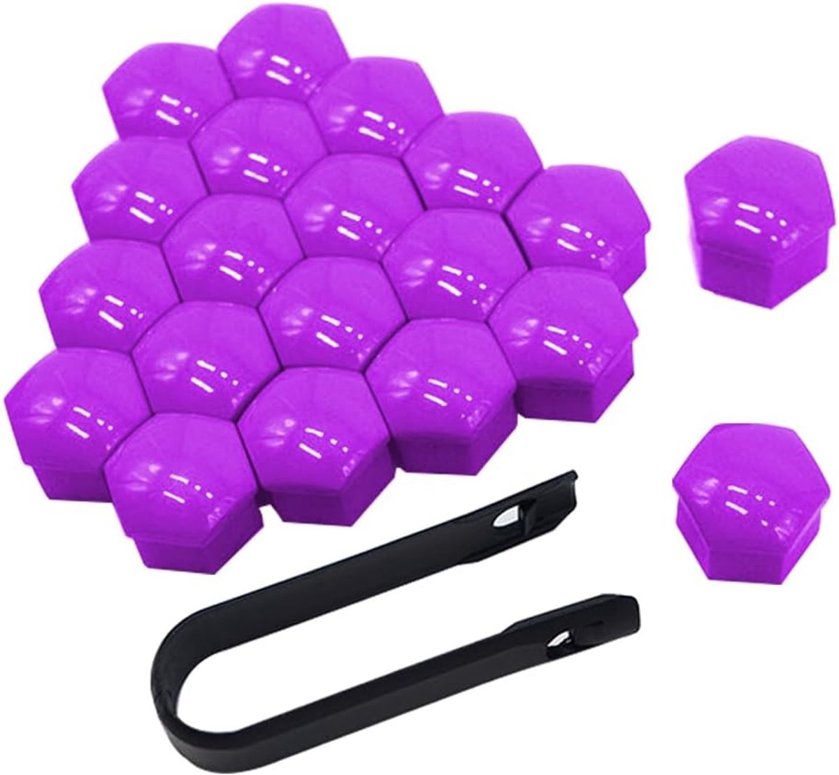 20Pcs 17mm Car Wheel Nut Covers, Universal Car Hub Screw Cap, Hexagonal Wheel Nut Bolt Lid with Removal Tool (Purple) - ShopVlot