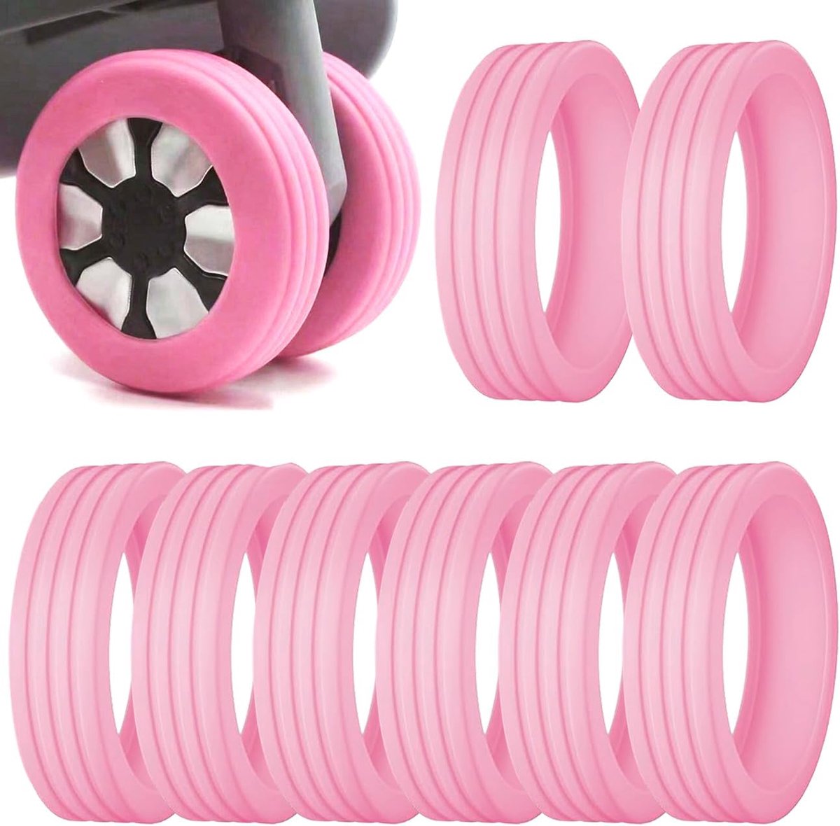 SnelShoppen - Luggage Wheel Covers Siliconen Stille Bescherming Handbagage Kofferwiel Beschermers Koffer Rolcover voor Meeste Cabin Luggage met Spinne