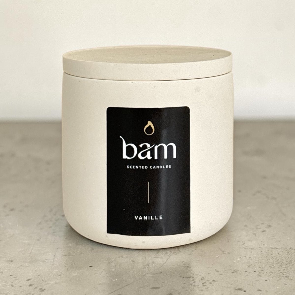 Bam Kaarsen Vanille Geurkaars – Zonnebloemwas – Houten Lont – Lichtgeel Gemarmerd Rond Potje met Deksel – 140 g