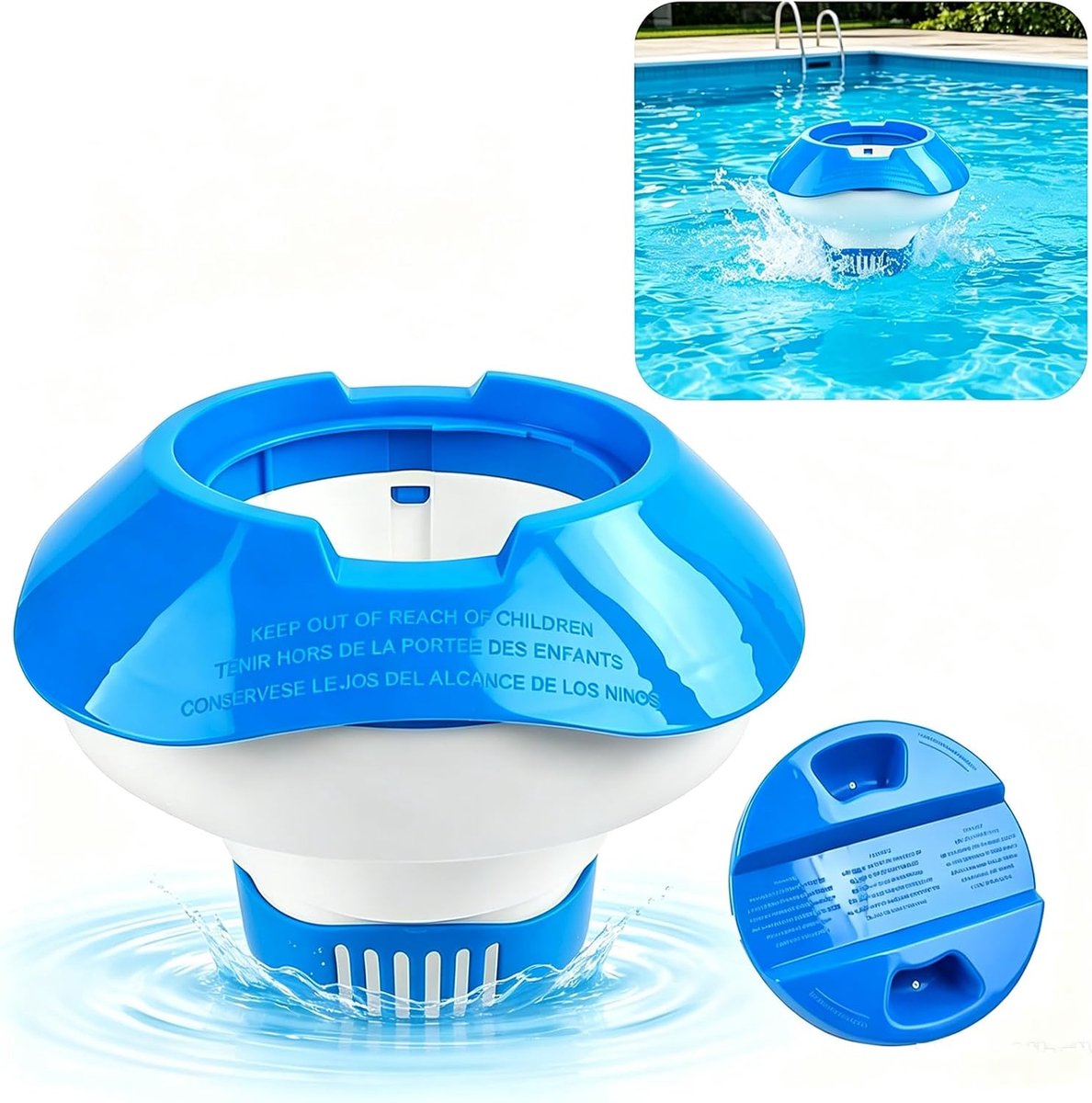 Chloor drijver 8 inch - verstelbaar - tablet dispenser - voor zwembaden en spa - SnelShoppen