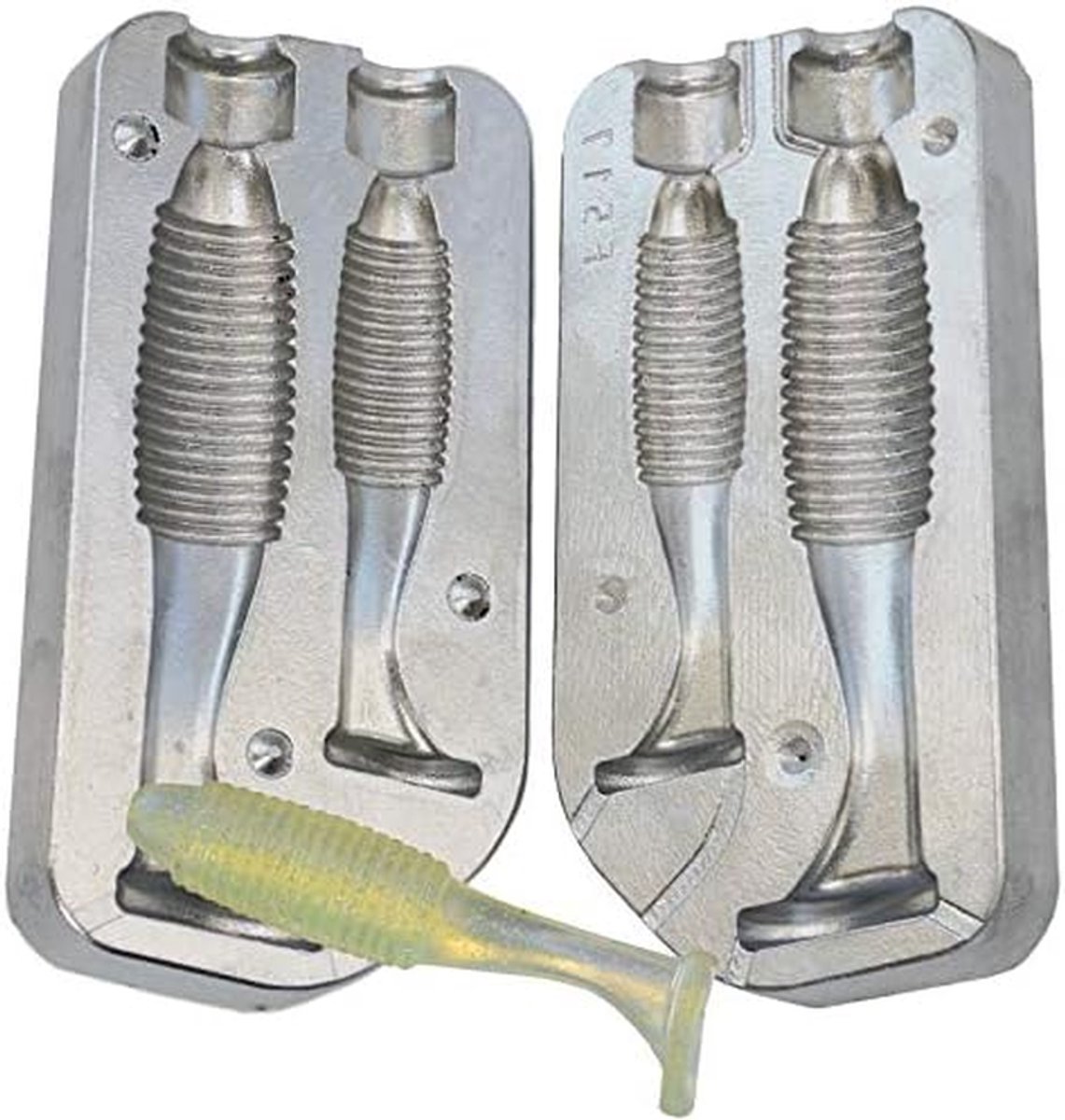 Zachte Kunstaas Mal - Mal voor Vissen - Zelf Kunstaas Maken - Aluminium Duurzaam - 80-100mm - Zilver