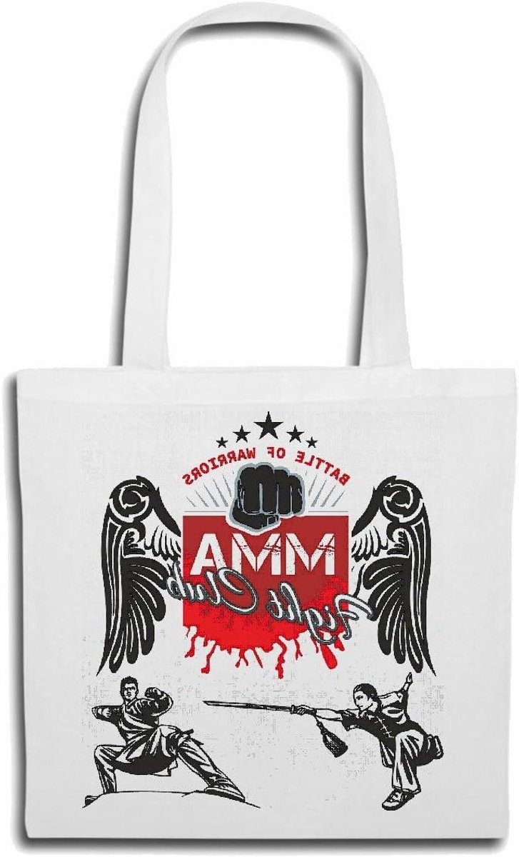 Schoudertas - Gym tas Sporttas - Opbergen van spullen - Met opdruk - 40 x 40 x 70 cm - Wit