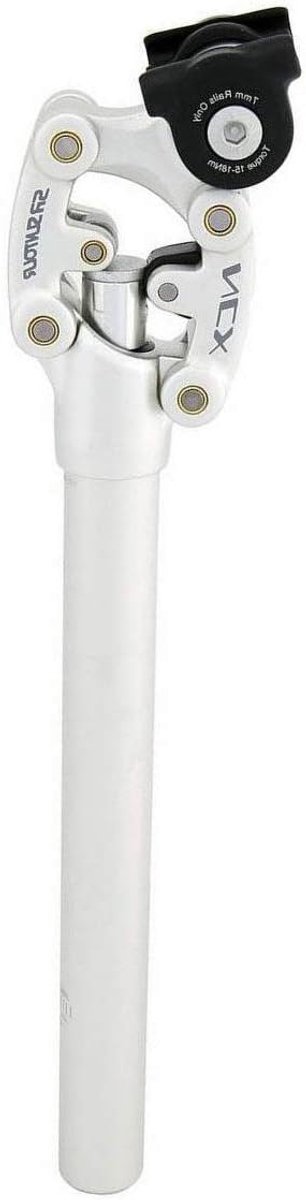 SnelShoppen - Verende Zadelpen Ø 27.2 mm, 350 mm, zilver, medium veersysteem voor Fiets, MTB, Allround Gebruik