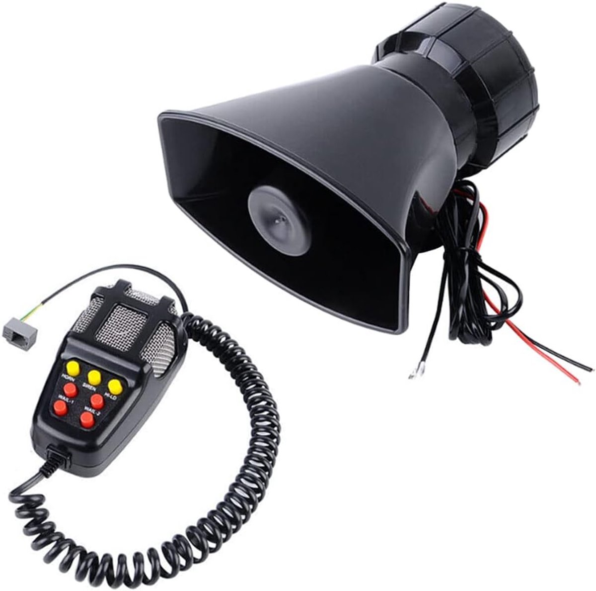 Sirene 12V 100W - 7 verschillende alarmgeluiden - Robuuste metalen constructie - Ideaal voor voertuigen - SnelShoppen