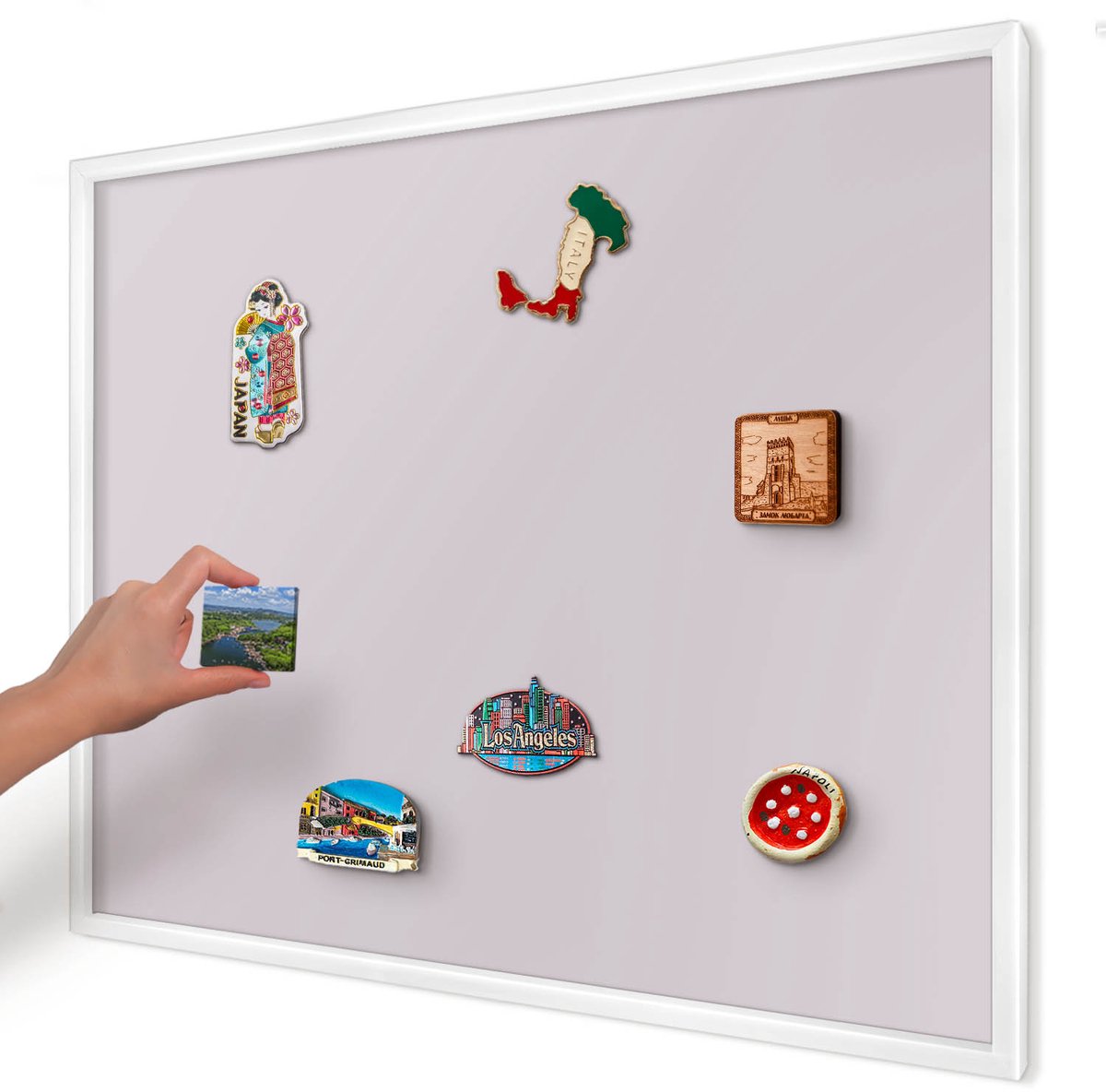 Artprintcave Paars Magneetbord mit Witte Lijst - 80x60 cm - Licht Lila Notitiebord - Minimalist Magnetisch Bord Voor Magneten - Achtergronden En Patronen