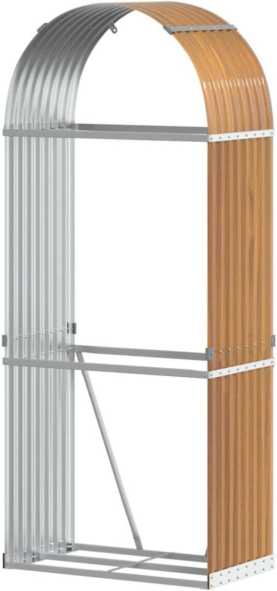 Houtopslag Rek - Houtstapelaar Opslag - Haardhout Opslaan - Goede Ventilatie - 80x45x190 cm - Lichtbruin