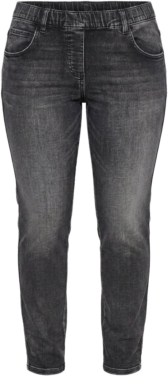 Ulla Popken - Dames - Jegging Sienna smalle pijpen comfortabele tailleband - Zwart - Maat 42