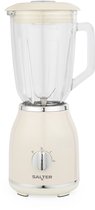 Crème Salter retro blender met glazen kan en fruitschaal.