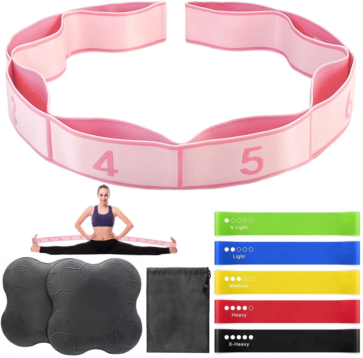 Omgoods - Yogariem met Weerstandsbanden en Yogamat voor Flexibiliteit