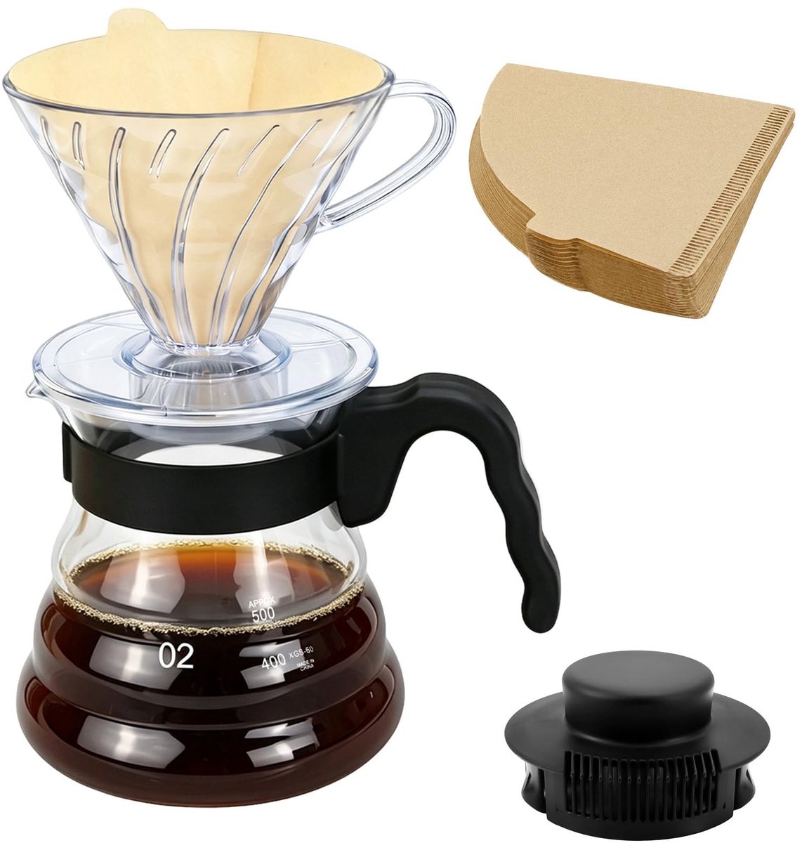 Omgoods - Koffiefilterset voor Pour-Over Koffiezetter - 40 Stuks Maat 02