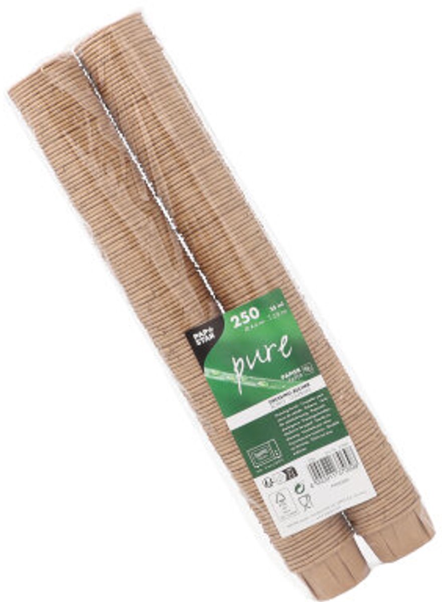 20x 250 Dressingschaaltjes papier pure 25 ml Ø 44 cm · 28 cm bruin