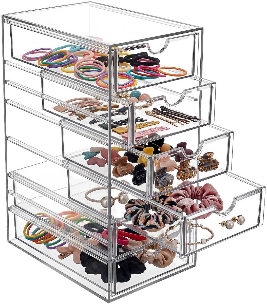Omgoods - Opbergdoos met 6 Compartimenten - Stapelbare Organizer voor Cosmetica en Kantoorbenodigdheden