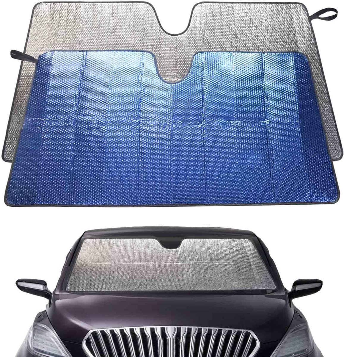 Omgoods- Autozonwering 150 x 80 cm - Opvouwbaar - Reflecterend - UV-bescherming - Duurzaam - Lichtgewicht - Zonnescherm