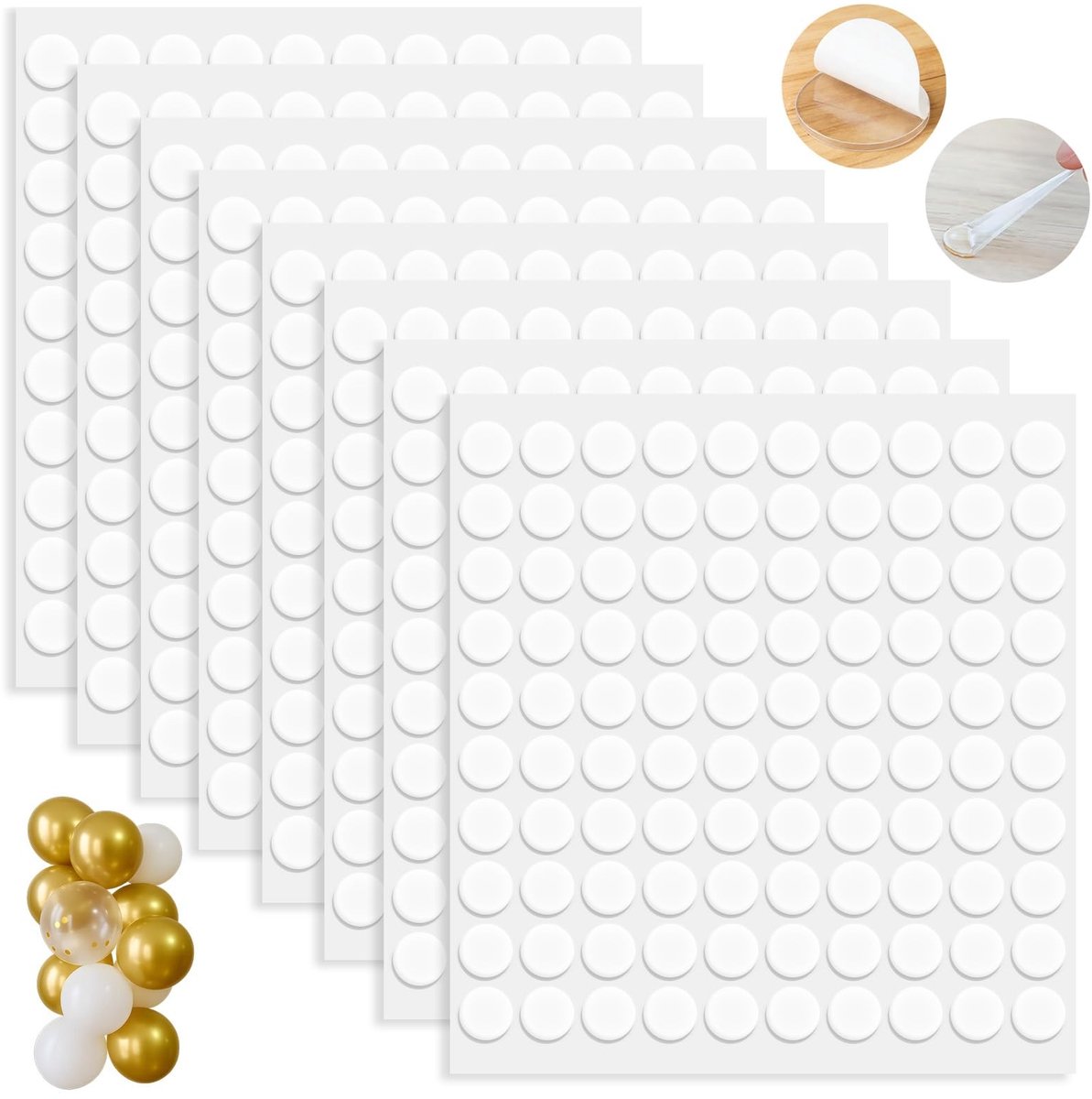 Omgoods - 800 Stuks Dubbelzijdige Plakstickers voor Ballondecoratie