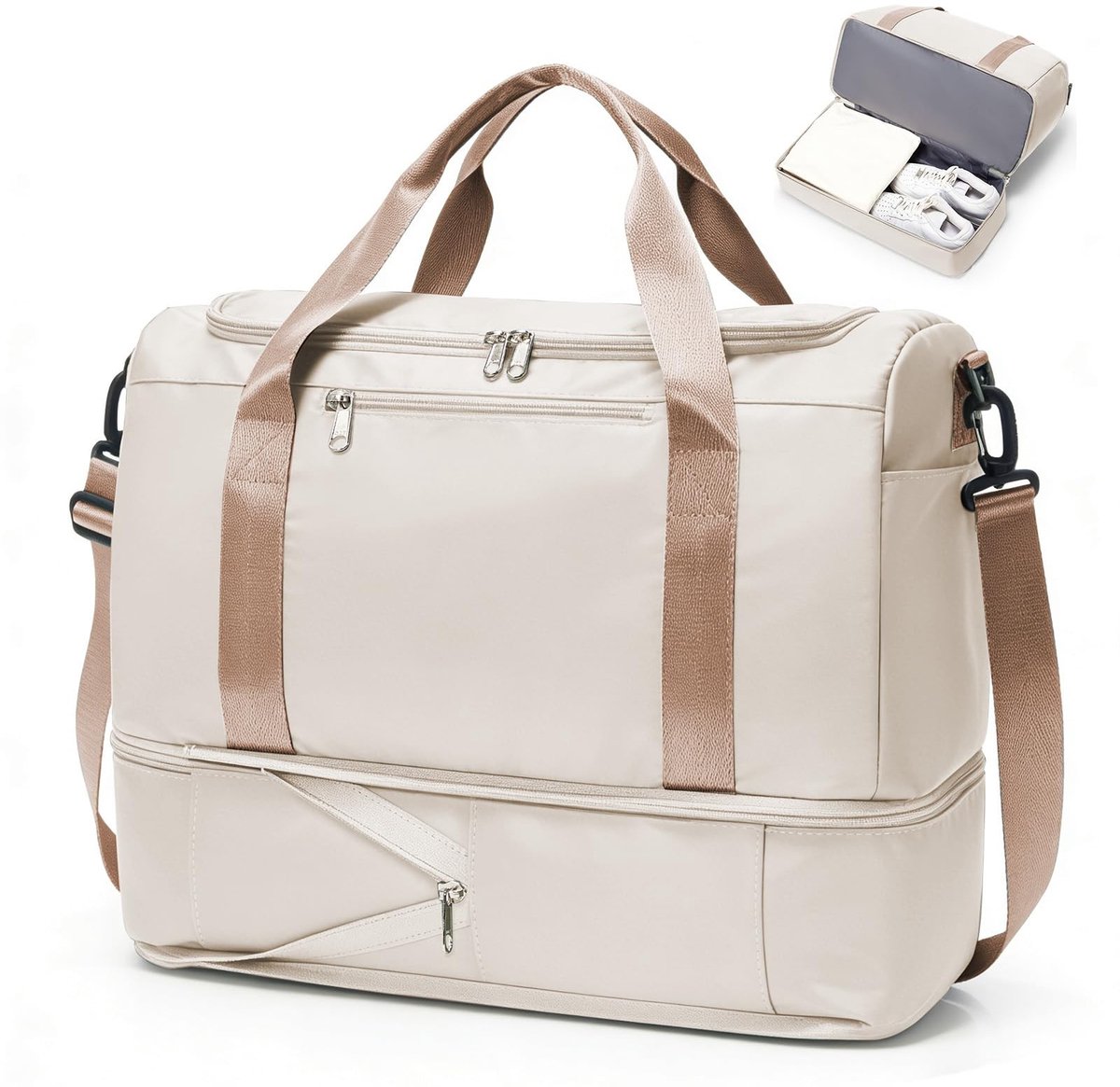 Omgoods - Dames Reistas 40x30x20cm - Handbagage voor Ryanair - Waterdichte Weekendtas met Schoencompartiment